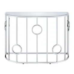 Oakmonte Mirrored Semi Circle Sofa Table Chrome - HOMES: Inside + Out -Cheap Homes Inside Out Store GUEST 631b31be b846 44e4 8df9 0ded1f861203