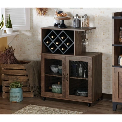 Morse Farmhouse Mobile Wine Cabinet Reclaimed Oak - HOMES: Inside + Out 7 Morse Farmhouse Mobile Wine Cabinet Reclaimed Oak - HOMES: Inside + Out - Image 7