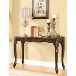Jennifer Traditional Cabriole Sofa Table Dark Red - HOMES: Inside + Out