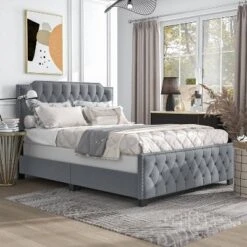 Amando Button Tufted Upholstered Bed - HOMES: Inside + Out -Cheap Homes Inside Out Store GUEST 6f875f3c a1bc 4f82 bdfd c1d83410da6e