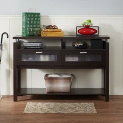 Ambrose Console Table Espresso - HOMES: Inside + Out
