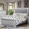 Tenaya Glam Bed With Button Tufted Headboard Silver - HOMES: Inside + Out