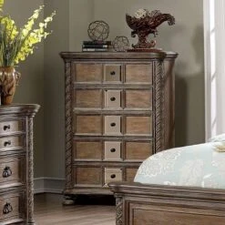 Cheap Homes Inside Out Store 22 Lellen 5 Drawer Detailed Chest Rustic Natural Tone - HOMES: Inside + Out