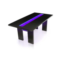 7pc Stevenson Glass Insert Open Shelf W/Led Lights Dining Table Set Black - HOMES: Inside + Out -Cheap Homes Inside Out Store GUEST 7f0d2339 2ed9 4d4e 9497 28c297fa559d