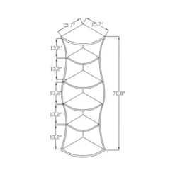 70.8" Ronni Contemporary 5 Shelf Corner Bookcase Walnut - HOMES: Inside + Out -Cheap Homes Inside Out Store GUEST 80a2dfa7 0a87 4ef4 b11b 86d1d9f54dcf
