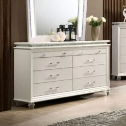 2pc Granite Nightstand And Dresser Set Pearl White - HOMES: Inside + Out -Cheap Homes Inside Out Store GUEST 819b43be 4bc7 43e1 9839 b21b06d49222