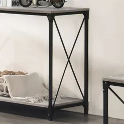 Rosslea Lower Shelf Sofa Table Black/Gray - HOMES: Inside + Out -Cheap Homes Inside Out Store GUEST 828810a4 6f84 4b13 a4d8 51e53e341343