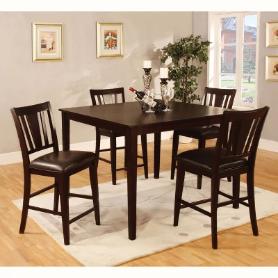 5pc Pattinson Simple Counter Dining Table Set Espresso - HOMES: Inside + Out 1 5pc Pattinson Simple Counter Dining Table Set Espresso - HOMES: Inside + Out