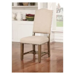 Set Of 2 Jellison Transitional Fabric Dining Chair Light Oak - HOMES: Inside + Out