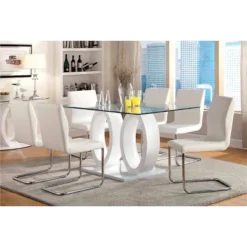 7pc SpeareltonĀ Double Oval Pedestal Dining Table Set White - HOMES: Inside + Out