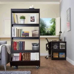 66.15" Brunetti Mobile Bookcase Espresso - HOMES: Inside + Out -Cheap Homes Inside Out Store GUEST 8e536594 115e 40bb 9adb 3d4a24ab7017