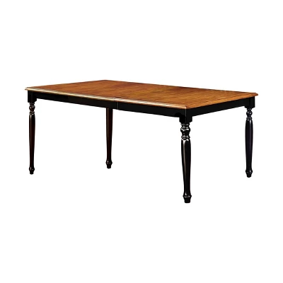 7pc Jameson Country Style Extendable Dining Table Set Black/Oak - HOMES: Inside + Out 4 7pc Jameson Country Style Extendable Dining Table Set Black/Oak - HOMES: Inside + Out - Image 4