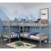 HOMES: Inside + Out Quadruple Twin Kids' Martell Bunk Bed Gray - IoHOMES