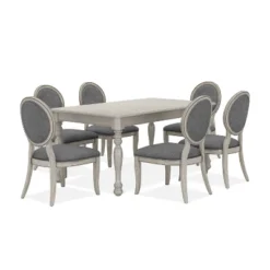 7pc Gordon Transitional Dining Set Antique White/Gray - HOMES: Inside + Out -Cheap Homes Inside Out Store GUEST 9823aed3 bfc7 4742 9aff b1013eabac5d