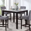 42" Brook Square Counter Height Dining Table With Faux Marble Top Espresso - HOMES: Inside + Out