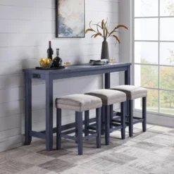 4pc Rockland Counter Height Dining Set Antique Blue - HOMES: Inside + Out