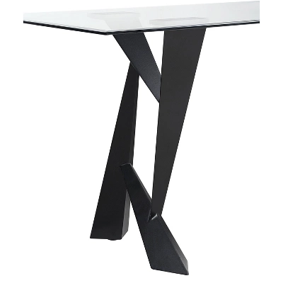 58" Darrah Modern Rectangle Glass Top Dining Table Black/Clear - HOMES: Inside + Out 7 58" Darrah Modern Rectangle Glass Top Dining Table Black/Clear - HOMES: Inside + Out - Image 7