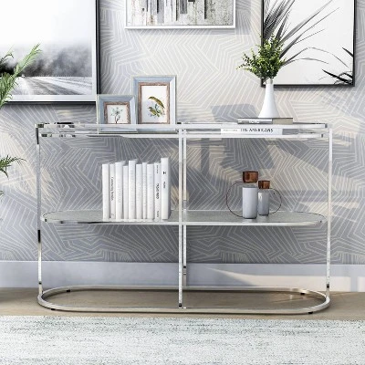 Yarmuth Glam 1 Shelf Sofa Table Chrome - HOMES: Inside + Out 2 Yarmuth Glam 1 Shelf Sofa Table Chrome - HOMES: Inside + Out - Image 2