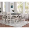 7pc Arga Solid Wood Dining Set Gray/Antique White - HOMES: Inside + Out