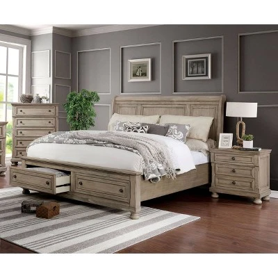 2pc Queen Earl Bedroom Set With Nightstand Gray - HOMES: Inside + Out 1 2pc Queen Earl Bedroom Set With Nightstand Gray - HOMES: Inside + Out