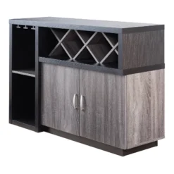 Alsco Buffet Server With Wine Rack Distressed Gray/ Light Oak - HOMES: Inside + Out -Cheap Homes Inside Out Store GUEST ac45988f 9a35 460c 8985 3ddc3d7c41ff