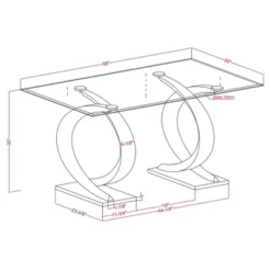 58" Gleneagles Modern Rectangle Glass Top Dining Table Gray/Champagne/Black - HOMES: Inside + Out -Cheap Homes Inside Out Store GUEST b0142c90 a544 4494 9bb2 d4350886bd3e