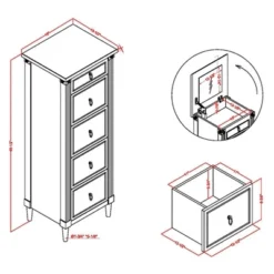 Magg 4 Drawer Jewelry Chest With Flip Up Mirror Antique White/Antique Gray Two Tone - HOMES: Inside + Out -Cheap Homes Inside Out Store GUEST b3328e74 eed4 4bcc 9540 9d9a24a82505