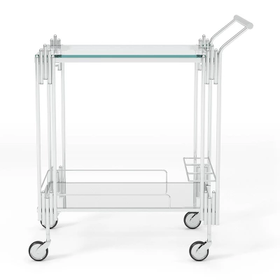 Starrett 2 Tier Metal Serving Cart Chrome - HOMES: Inside + Out 2 Starrett 2 Tier Metal Serving Cart Chrome - HOMES: Inside + Out - Image 2