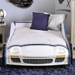 Twin Quessa Police Car Bed With Led Headlight Chair Black/White - HOMES: Inside + Out -Cheap Homes Inside Out Store GUEST b46f2ec7 b3f6 498a 9738 db825ef09763