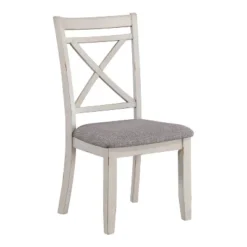 7pc Arga Solid Wood Dining Set Gray/Antique White - HOMES: Inside + Out -Cheap Homes Inside Out Store GUEST b72dbfe0 3bb6 4882 9a1d ccabcd45a53a