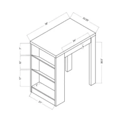 Annemarie Modern Bar Table With Side Wine Storage Cappuccino - HOMES: Inside + Out -Cheap Homes Inside Out Store GUEST b74af2ab 0e53 41ac b7cf c070e42216f1