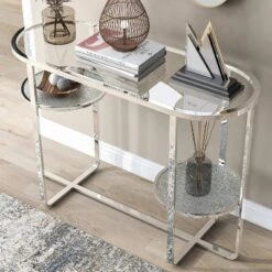 Calloun Glam 2 Shelf Sofa Table Chrome - HOMES: Inside + Out -Cheap Homes Inside Out Store GUEST b8f2a895 f479 4f17 8fda c8378d8e7adb