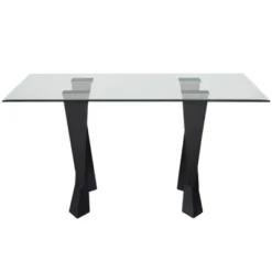 58" Darrah Modern Rectangle Glass Top Dining Table Black/Clear - HOMES: Inside + Out 11 58" Darrah Modern Rectangle Glass Top Dining Table Black/Clear - HOMES: Inside + Out -Cheap Homes Inside Out Store GUEST c3a6937a 70f7 4829 bac2 4064d0c759e7