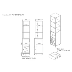 2pc Clander TV Stand And Bookcase Tower Set Vintage Gray Oak - HOMES: Inside + Out -Cheap Homes Inside Out Store GUEST c5af8e16 b2f7 494f a43e 0fea2197c797