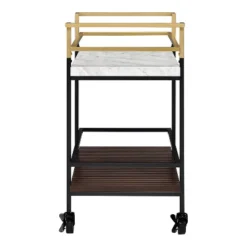 Goodspring Faux Marble Top 2 Shelf Serving Cart Black/White - HOMES: Inside + Out -Cheap Homes Inside Out Store GUEST c807be8b ac27 4a8b 9558 7fa3f4d4b471