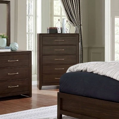 Caribou 5 Drawer Chest Walnut - HOMES: Inside + Out 1 Caribou 5 Drawer Chest Walnut - HOMES: Inside + Out
