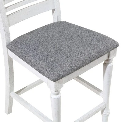 7pc Cambrien Rustic Farmhouse Counter Height Dining Set Antique White/Gray - HOMES: Inside + Out 4 7pc Cambrien Rustic Farmhouse Counter Height Dining Set Antique White/Gray - HOMES: Inside + Out - Image 4