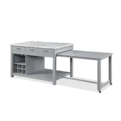 Fredricke Extendable Kitchen Island With Faux Marble - HOMES: Inside + Out -Cheap Homes Inside Out Store GUEST dbad57ef 65d3 449c 988e 19325200c65e