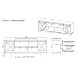 2pc Clander TV Stand And Bookcase Tower Set Vintage Gray Oak - HOMES: Inside + Out -Cheap Homes Inside Out Store GUEST df14e20e 68a6 41fb 8362 aed08eb3179f