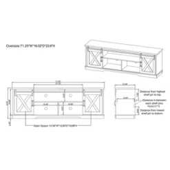 Clander Barn Door TV Stand For TVs Up To 70" Vintage Gray Oak - HOMES: Inside + Out -Cheap Homes Inside Out Store GUEST e2d91a5e cdf8 426d 8eb7 b931d5510919