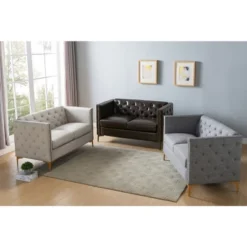 Gasper Tufted Upholstered Loveseat Light Gray - HOMES: Inside + Out -Cheap Homes Inside Out Store GUEST e5346638 0066 49e4 bc0a e56154d91e22