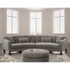Amelie Button Tufted Curved Sectional Warm Gray - HOMES: Inside + Out