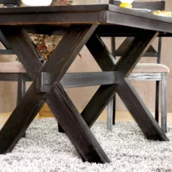 5pc Mount Rose Rustic Dining Table Set Brushed Black/Beige - HOMES: Inside + Out -Cheap Homes Inside Out Store GUEST e62ba6d3 fd42 4c11 b2e0 98303c58bc63