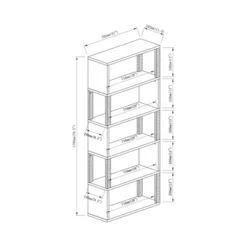 70.5" Montalva 5 Shelf Bookcase White Oak - HOMES: Inside + Out -Cheap Homes Inside Out Store GUEST e73ed070 a1fd 4cfd 9394 8c925de56e26