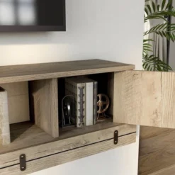 Bajwal Rustic 2 Door Floating TV Stand For TVs Up To 70" Weathered Oak - HOMES: Inside + Out -Cheap Homes Inside Out Store GUEST f0a73b2f 9ef8 4760 90d3 a50b3bd7fc4b