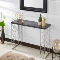 Sbragia Geometric Metal Legs Console Table Faux Marble - HOMES: Inside + Out -Cheap Homes Inside Out Store GUEST fd771233 dee7 4827 89af e33b0dd10bac