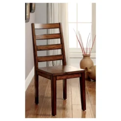 Set Of 2 Taylor Rustic Slat Back Side Dining Chairs Oak - HOMES: Inside + Out