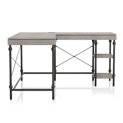 59" Gulnora L Shaped Desk With USB Power Ports - HOMES: Inside + Out 2 59" Gulnora L Shaped Desk With USB Power Ports - HOMES: Inside + Out - Image 2