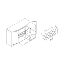 Rosio Transitional Criss Cross Wine Storage Dining Buffet Black - HOMES: Inside + Out -Cheap Homes Inside Out Store GUEST fffbedeb f49f 4a5f b458 ed28d994c8ef